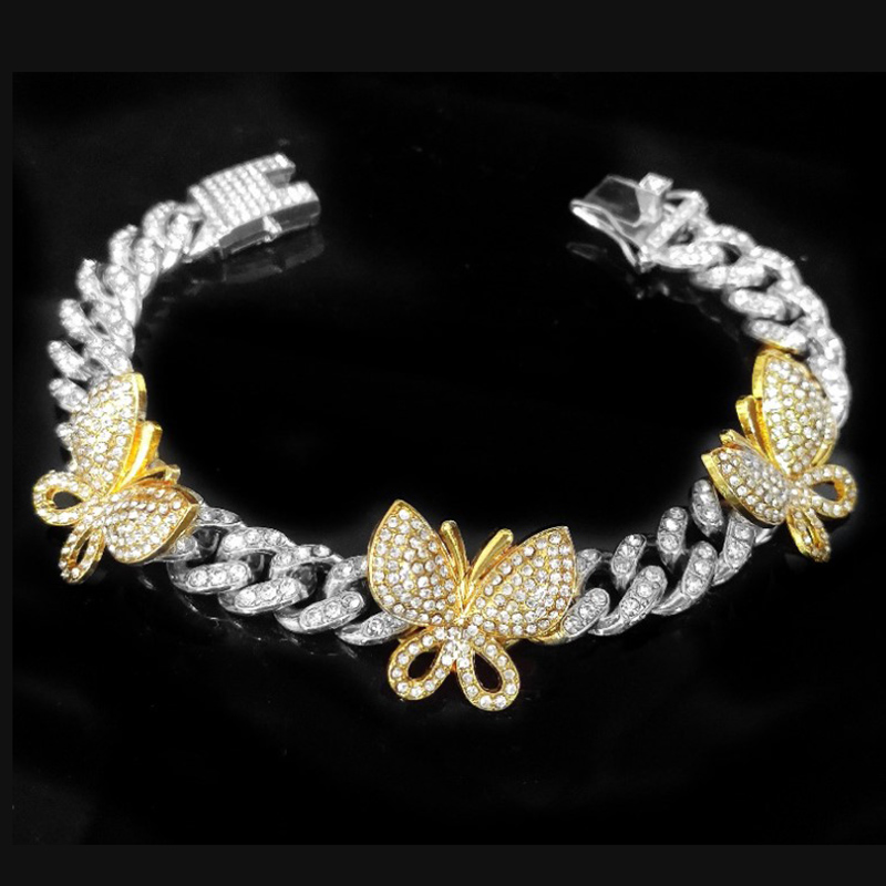 1 Vòng Tay Hình Bướm Đính Đá Lấp Lánh Phong Cách Hip Hop | BigBuy360 - bigbuy360.vn