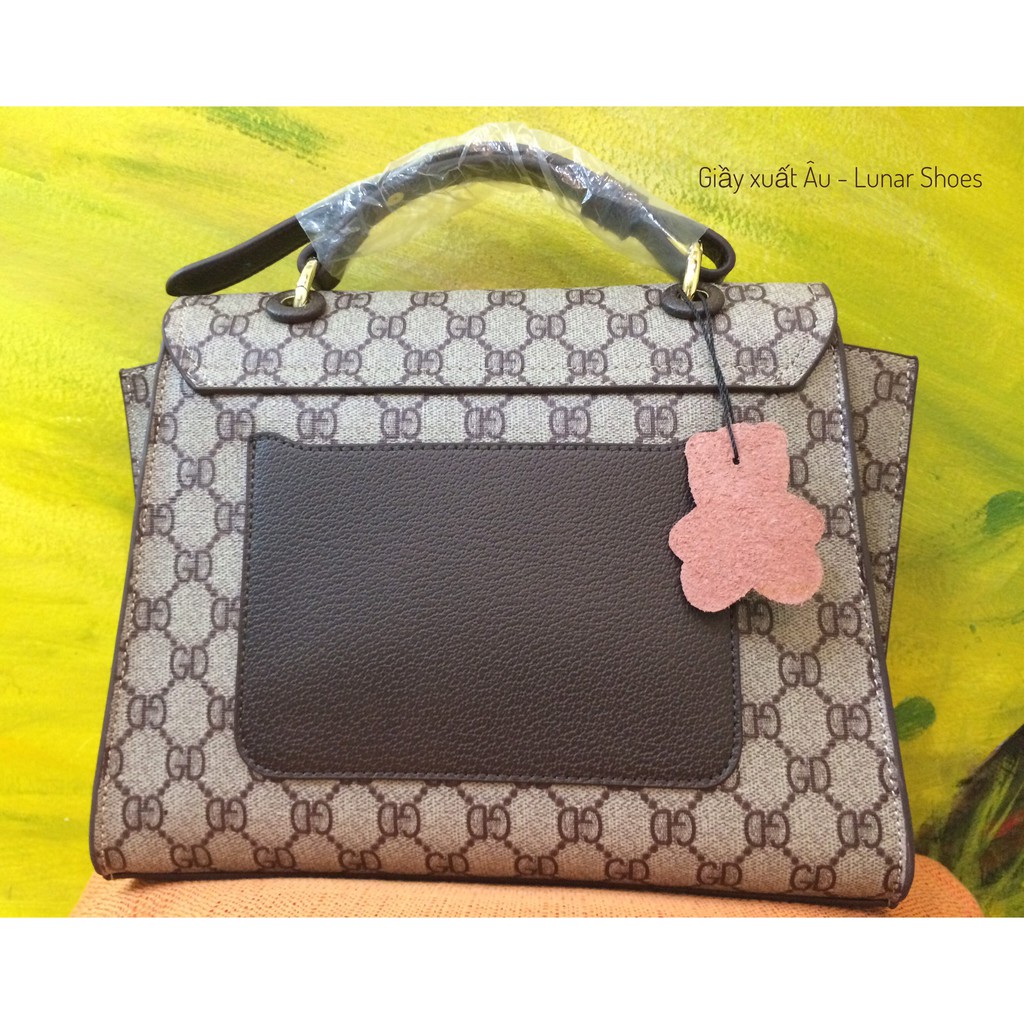SALE T59 Túi xách nữ G siêu VIP size 25 màu nâu