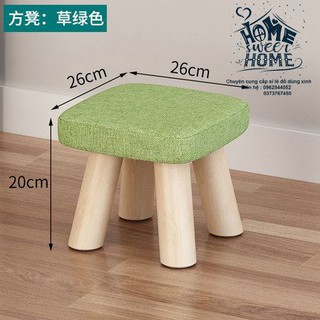 Ghế đôn chân gỗ bọc nỉ
