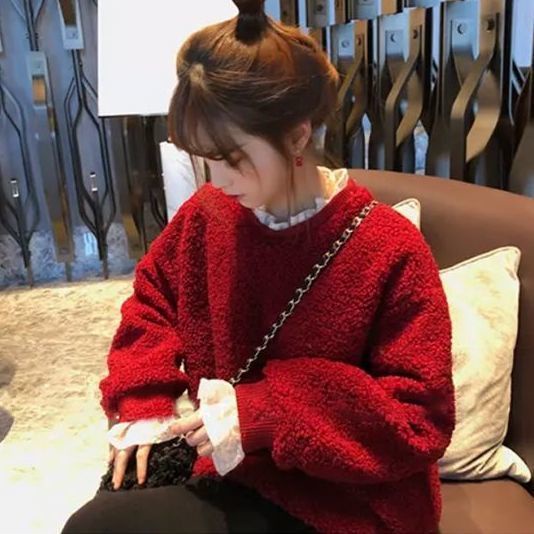 Set áo hoodie giả lông dày + chân váy ngắn thời trang nữ