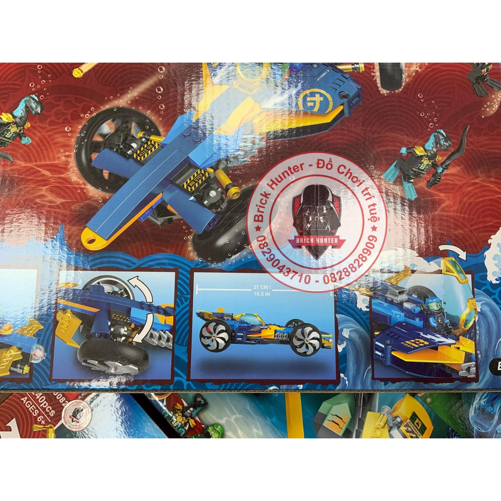 Lari Tank 60083 Ninjago Bộ đồ chơi lắp ráp Siêu Xe tốc độ dưới đại dương của Jay xếp hình thông minh Sub Speeder