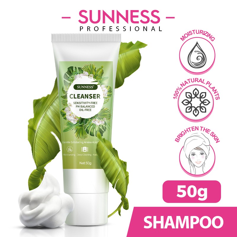 Sữa rửa mặt tạo bọt SUNNESS Amino tẩy tế bào chết làm sạch da 50ml