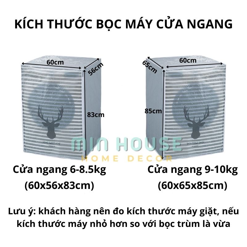 Bọc máy giặt cửa ngang cửa trên, áo trùm máy giặt che phủ chống bụi, chống nước đủ size