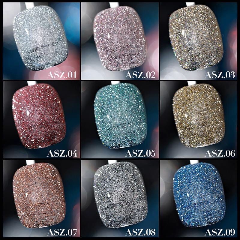 Sơn móng tay gel sơn nhũ Flash siêu sáng sơn gel AS ASZ chai đỏ 15ml