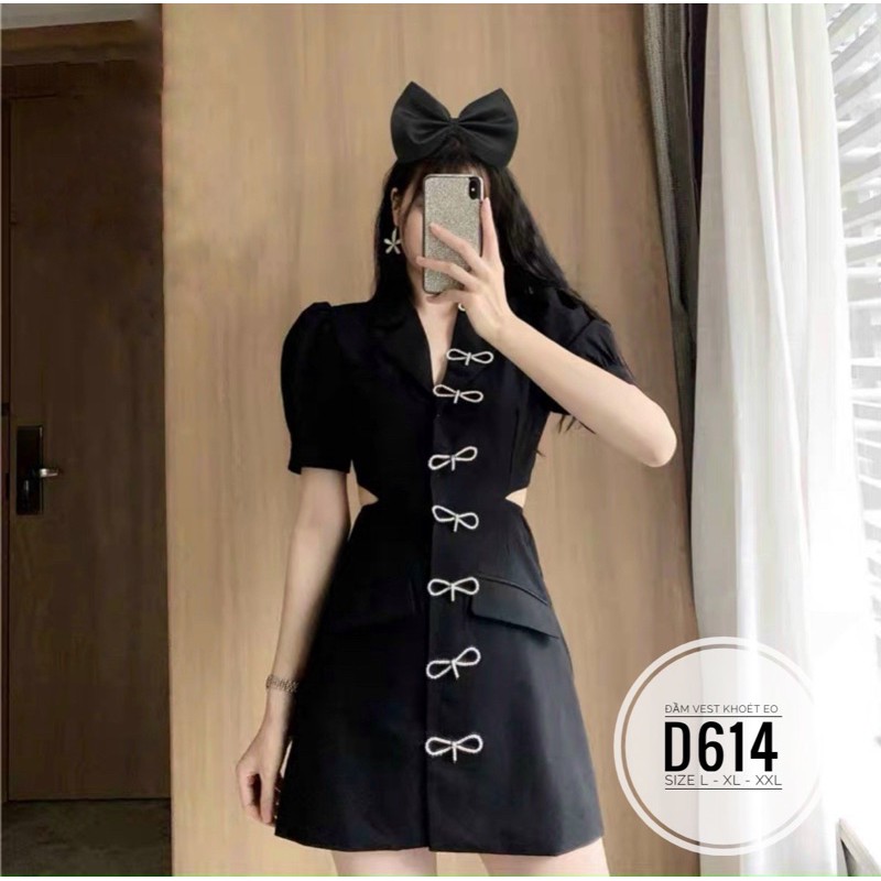Bigsize Đầm vest khoét eo D614