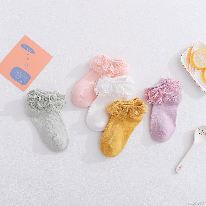Vớ cotton thêu họa tiết dễ thương cho bé gái