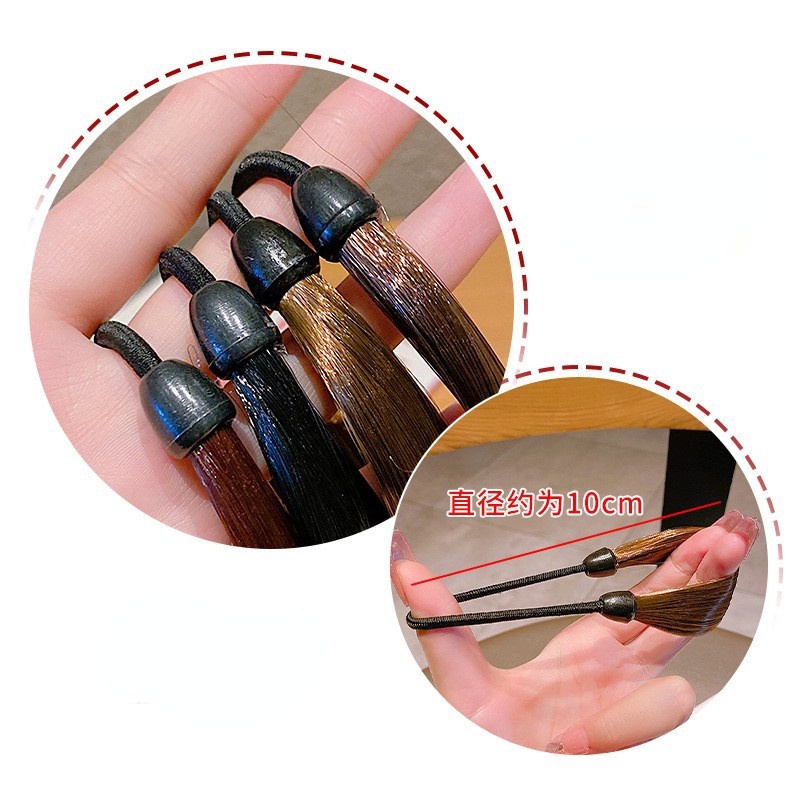 Dây Buộc Tóc Giả Da Co Giãn Vô Hình Phong Cách Mới Cho Nữ