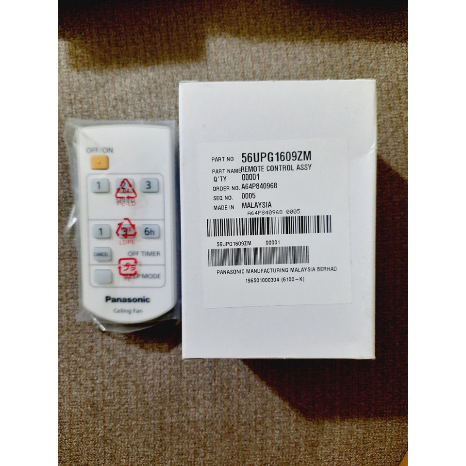 Remote Điều khiển quạt trần Panasonic  F-56XPGTBDSVV- Hàng mới chính hãng Panasonic 100% Fullbox Tặng kèm Pin