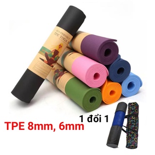 Thảm tập yoga chống trượt cao su TPE cao cấp 8mm thảm tập gym thể dục GYGA