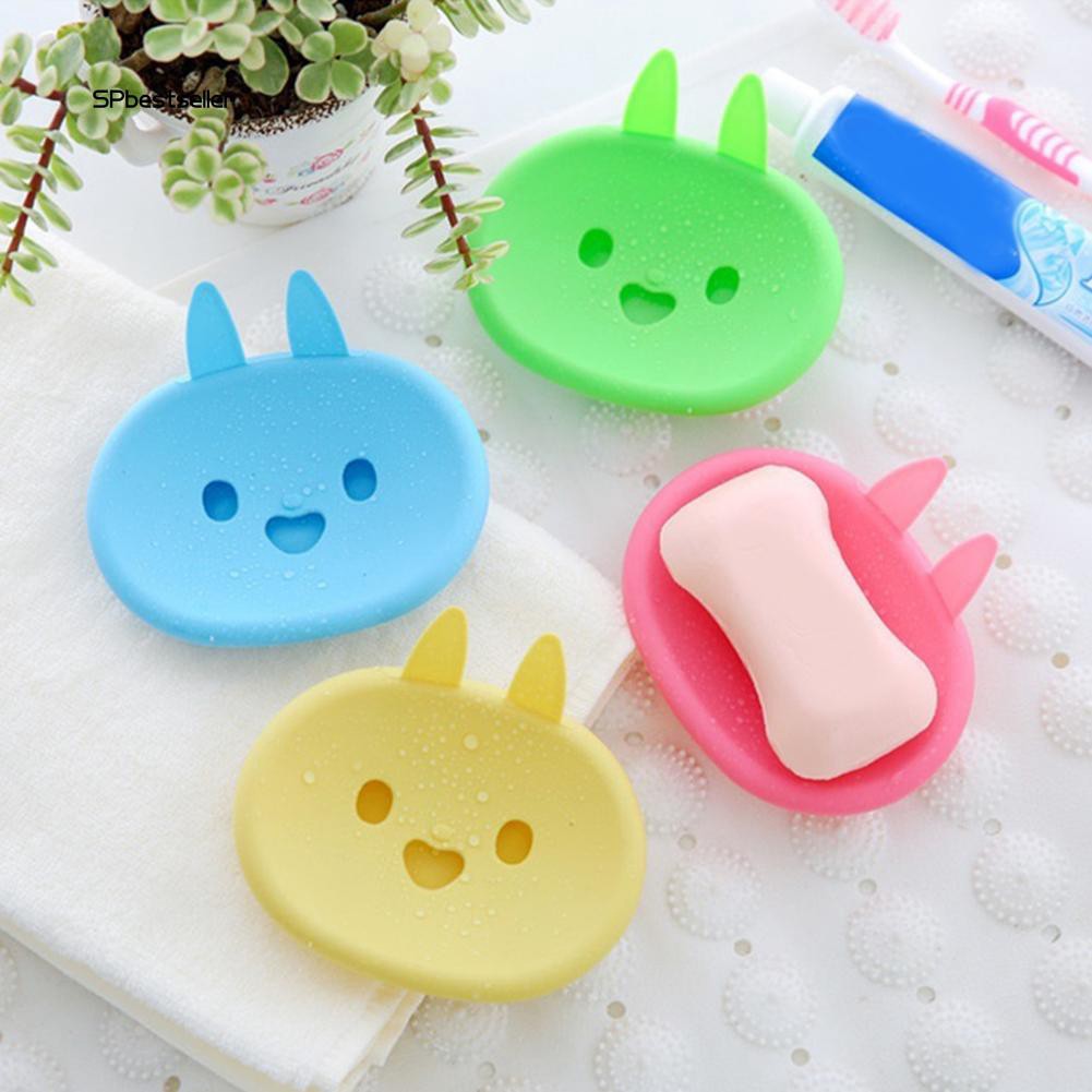 Khay đựng xà phòng hai lớp hình thỏ đáng yêu cho toilet