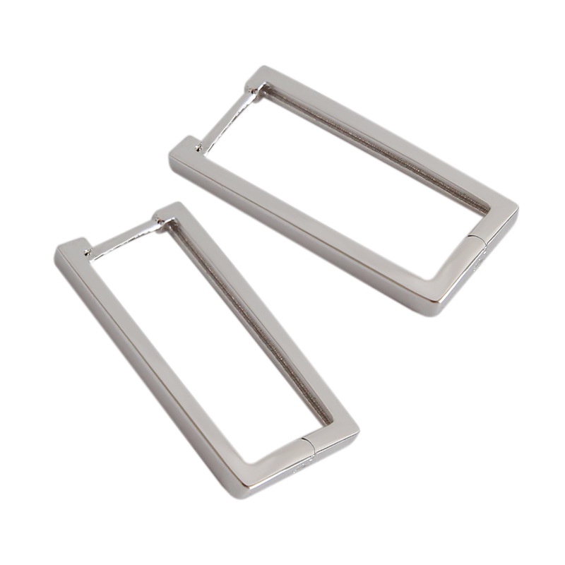 KHUYÊN TAI BẠC CALLA - Khóa chữ nhật l E020