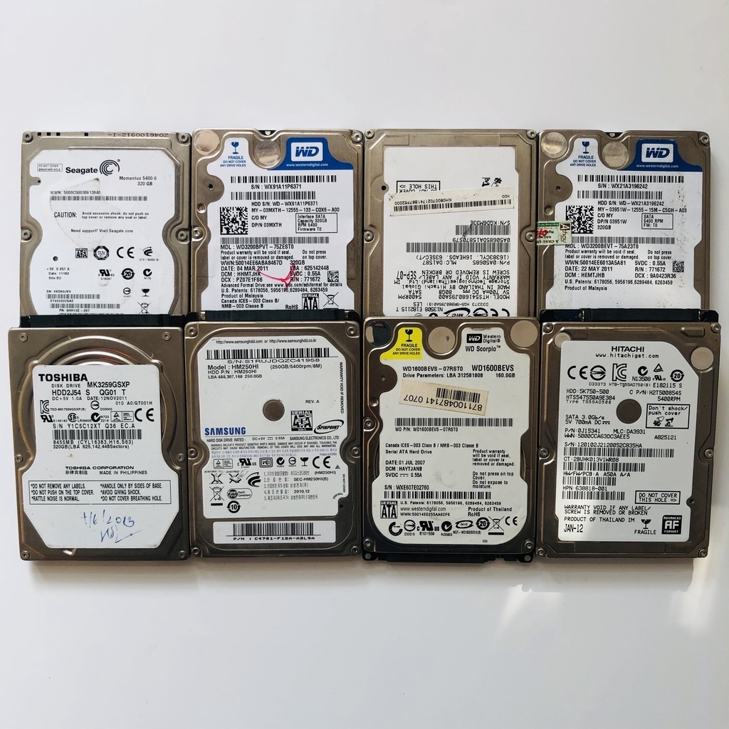 Ổ cứng HDD 2,5" 160gb 250gb 320gb 500gb cũ chính hãng