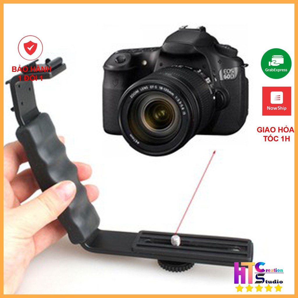 Giá đỡ chữ L, tay cầm gắn micro điện thoại, máy ảnh, đèn Flash, Gimbal, chất liệu hợp kim nhôm