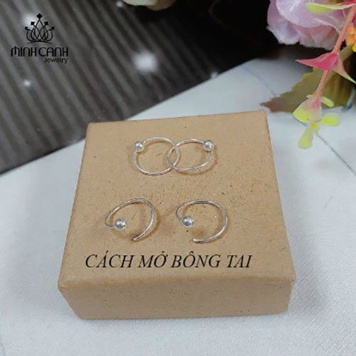 Khuyên Tai Bạc Nữ Tròn Mix 1 Bi - Minh Canh Jewelry