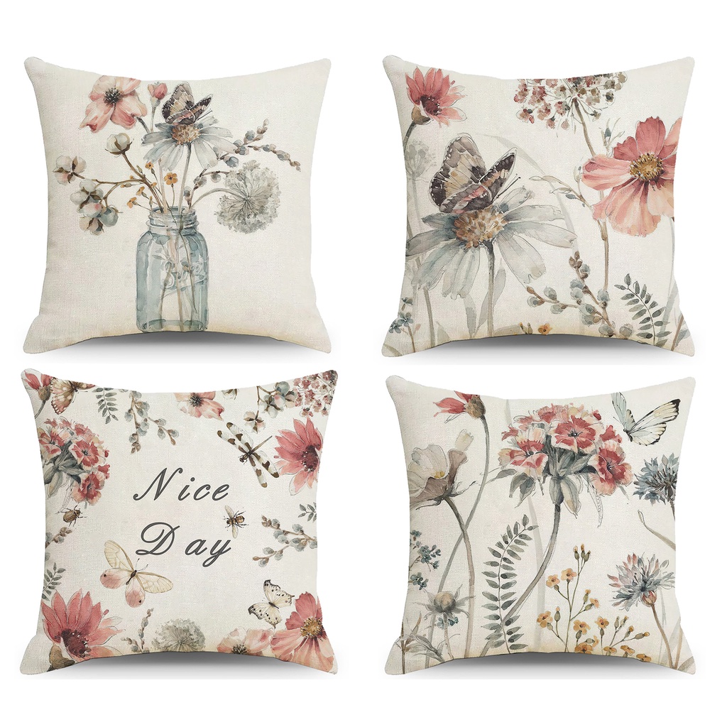 Vỏ Đệm Hoa 70 × 70. 60 × 60. 50 × 50. 45 × 45. 40 × 40.Vỏ Gối Vải Lanh Cotton