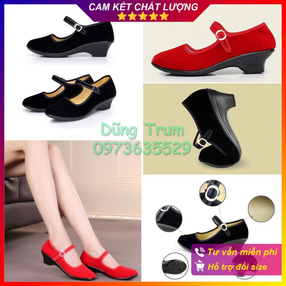 Giày nhung cao gót 4cm, giày nhảy khiêu vũ