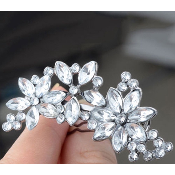 Kẹp tóc kiểu dáng hoa nhỏ đính đá lấp lánh thời trang cho nữ
