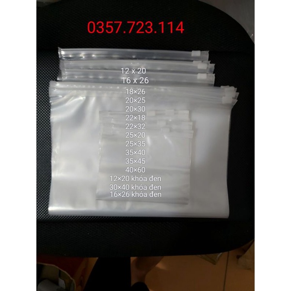 1kg túi zip khóa kéo chọn size