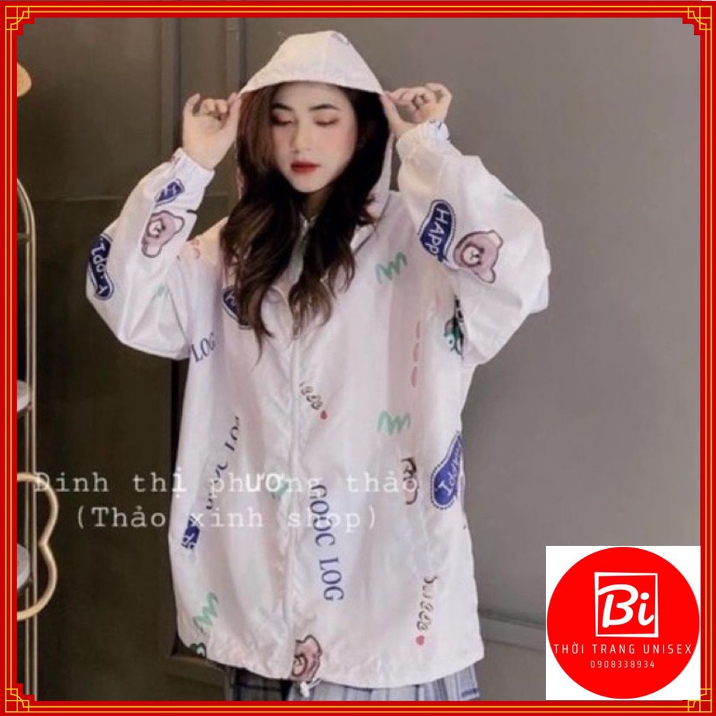 Áo Khoác Dù Nữ Có Nón Phom Rộng Mang Được 2 Mặt_Chất Dù Nhập Sịn Mát_AK18