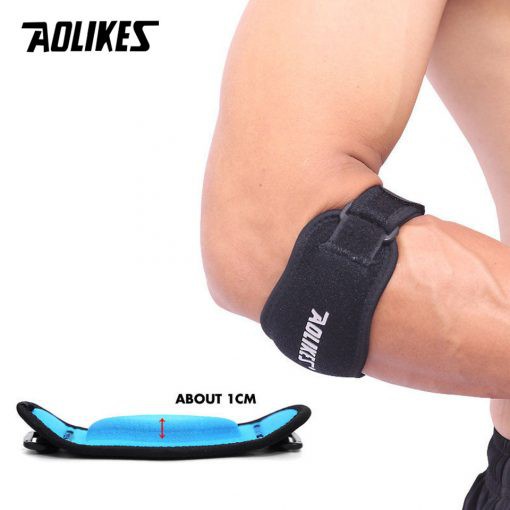 Đai khuỷu tay Aolikes al 7949 bán sỉ có đệm hơi silicone băng quấn bảo vệ bắp cánh bó ống thể thao gym yoga bóng bàn rổ