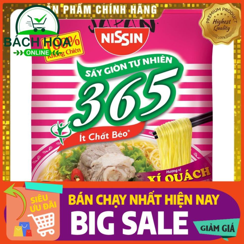 Mì không chiên Nissin 365 [đủ 4 vị] Xí Quách Thịt Bằm, Tôm Chua Cay, Lẩu Thái Hải Sản, Rong biển nhật