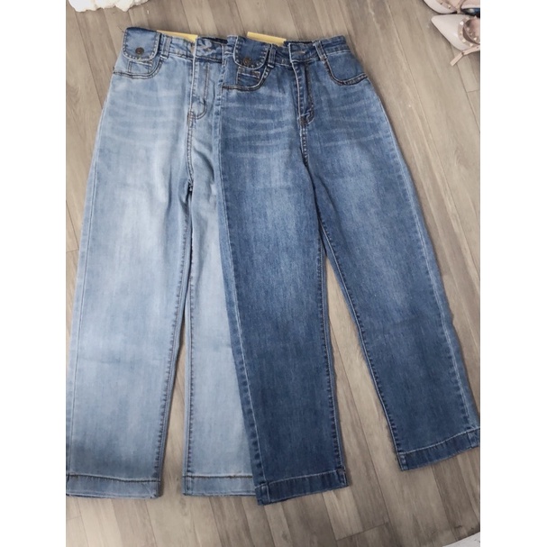 Quần Jeans bò ống đứng cạp caoDAQUY20quần JEANS ống đứng phong cách Hàn quốc cạp cao co zãn cực xinh