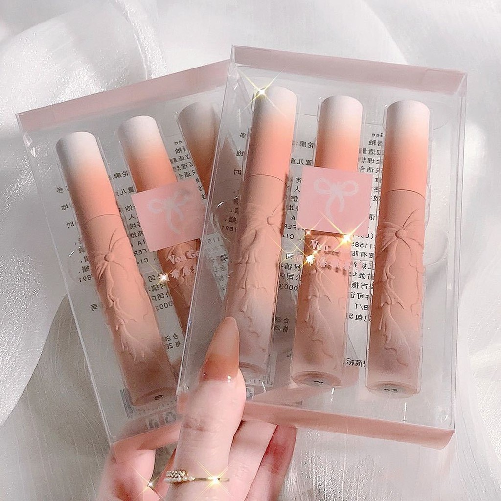 Set 3 Son môi có dưỡng màu sắc tự nhiên chống thấm nước xinh xắn | BigBuy360 - bigbuy360.vn