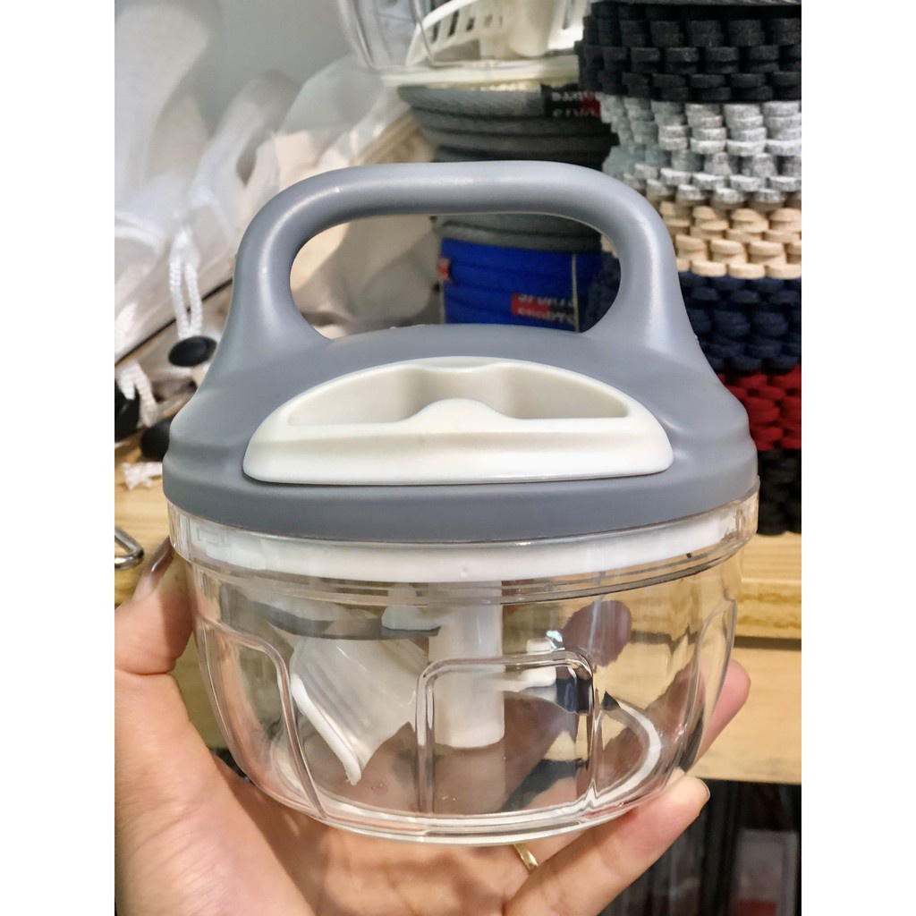 Dụng Cụ Xay Tỏi Ớt Mini Bằng Tay Mini Food Chopper Kéo Dây Tiện Ích, Máy Xay Tỏi Ớt, Sữa Hạt, Tiêu Tiện Dụng