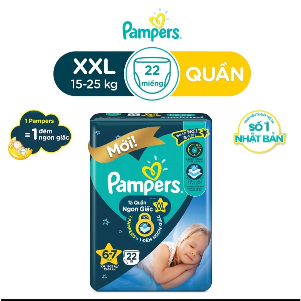 Tã Quần Pampers Ngon Giấc L30/XL26/XXL22