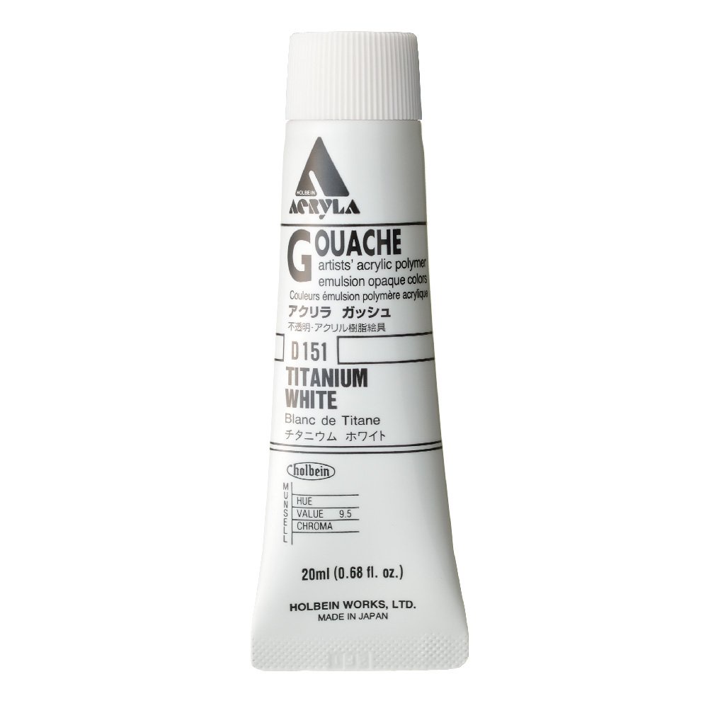 Màu Acryla Acrylic Gouache lẻ Holbein 20ml - Bảng C (tông trắng-đen, nhũ, neon)