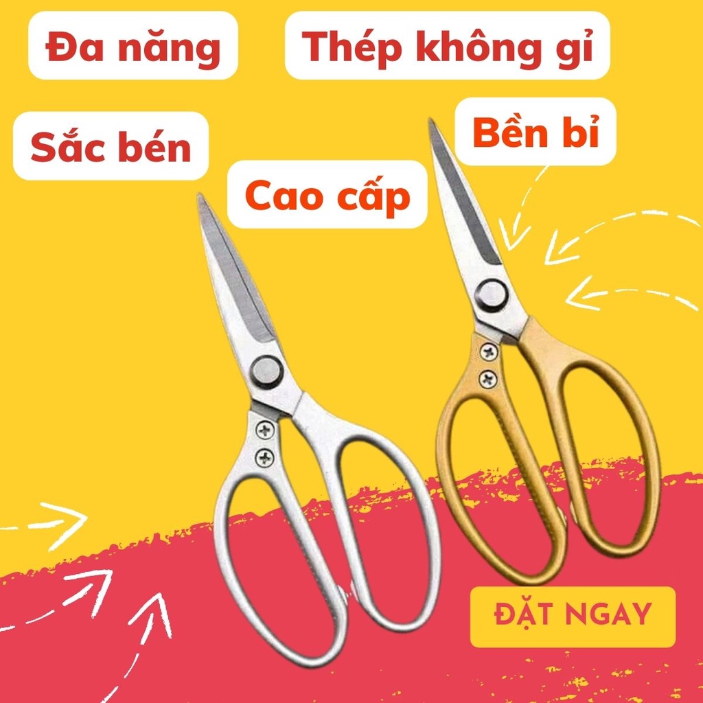 Kéo Nhật Nhà Bếp Đa Năng Kéo Cắt Gà SK5 cắt xương gà thịt siêu bền cán thép không gỉ - Tiện dụng sắc bén an toàn