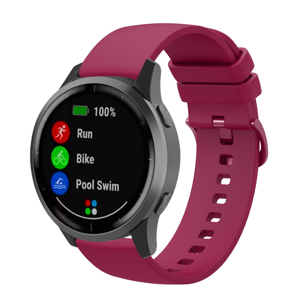 Dây Đeo Tay Bằng Silicone 18 20 22mm Cho Garmin Vivoactive 4S 4 3 Forerunner 158 245 245M 645 55 Venu 2 2s SQ