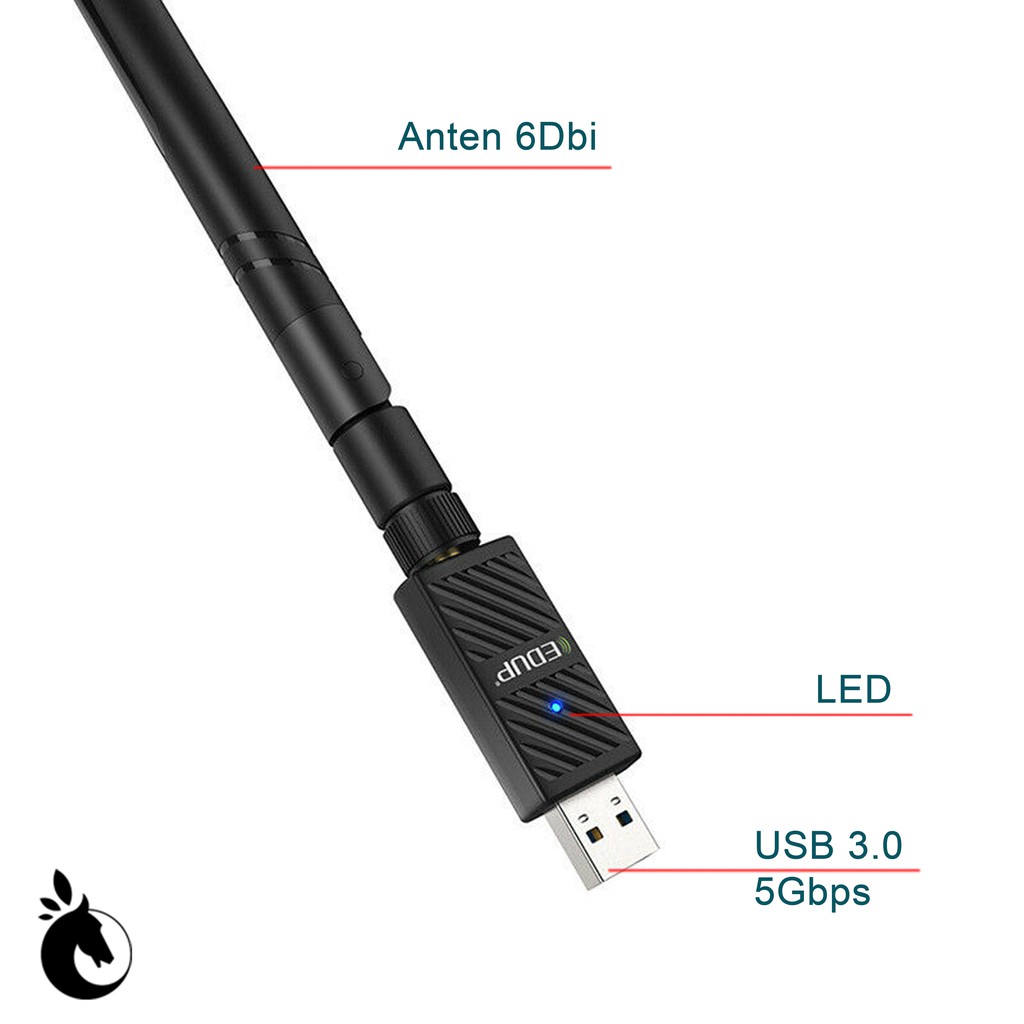 Card Mạng USB 3.0 Thu Wifi chuẩn AC 1200Mbps + Bluetooth 4.1 [2 in 1] | EDUP EP-AC1690 | WebRaoVat - webraovat.net.vn