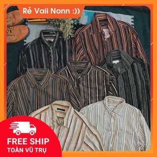 (COMBO 2 ÁO) Sơ Mi Vintage Lọai 1 Kaki Nhung Kẻ và Hoạ Tiết -  -m20009