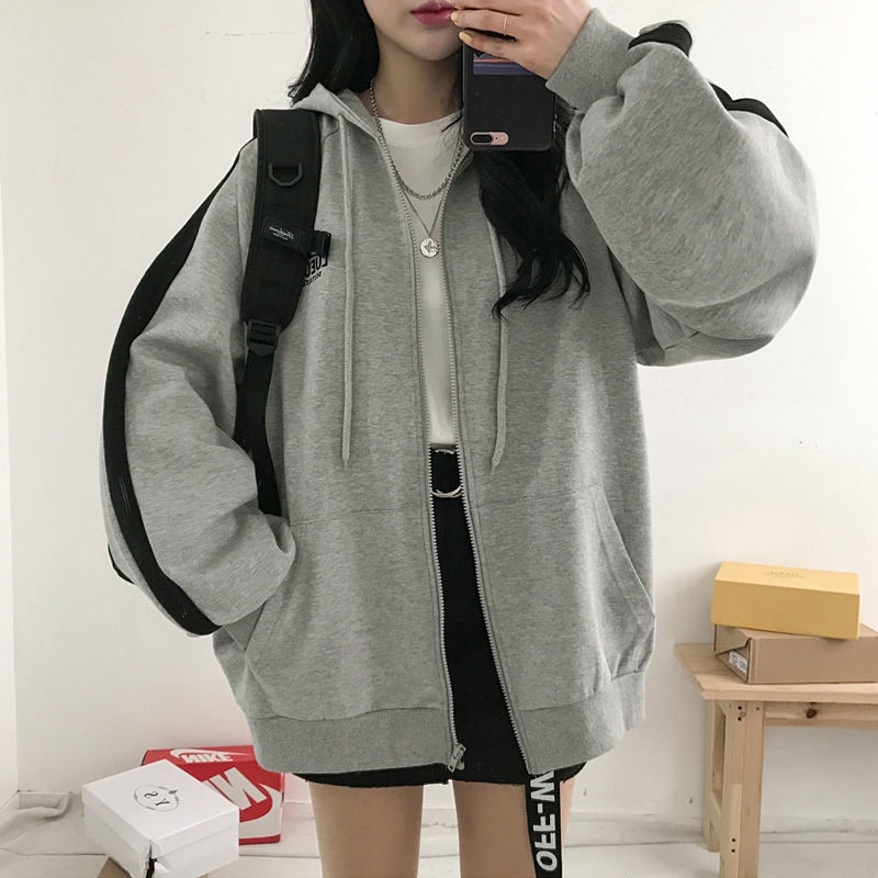 Áo Hoodie tay dài thời trang trẻ trung 171065Áo khoác thun mỏng có mũ trùm đầu phong cách thời trang Harajuku