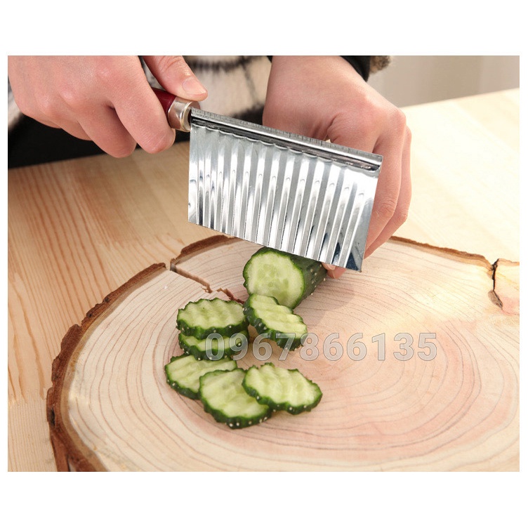 Dao Cắt Lát Hoa Củ Quả Gợn Sóng Bằng Thép Không Gỉ