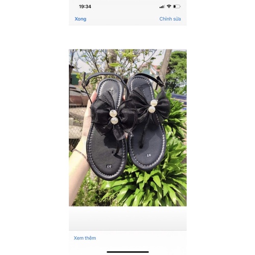 sandan nơ gắn ngọc xỏ ngón đầu tròn xịn xò. nắng mưa đều mang được. cam kết như hình. ( hình tự chụp )