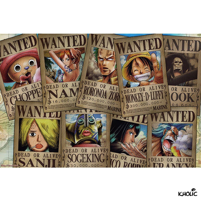 One piece, trò chơi ghép hình bằng gỗ, trò chơi ghép hình 300/520/1000 miếng, đồ chơi anime