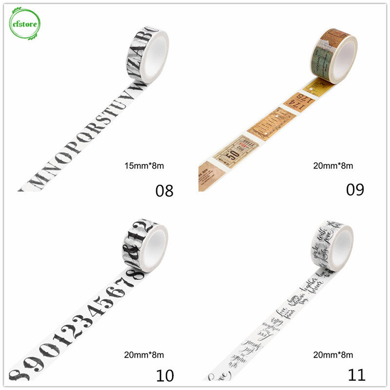 Cuộn Băng Dính Washi Phong Cách Cổ Điển Dùng Để Trang Trí