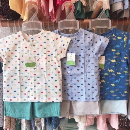 [Xả hàng] Bộ cộc tay bé trai cài giữa Poplin Lullaby