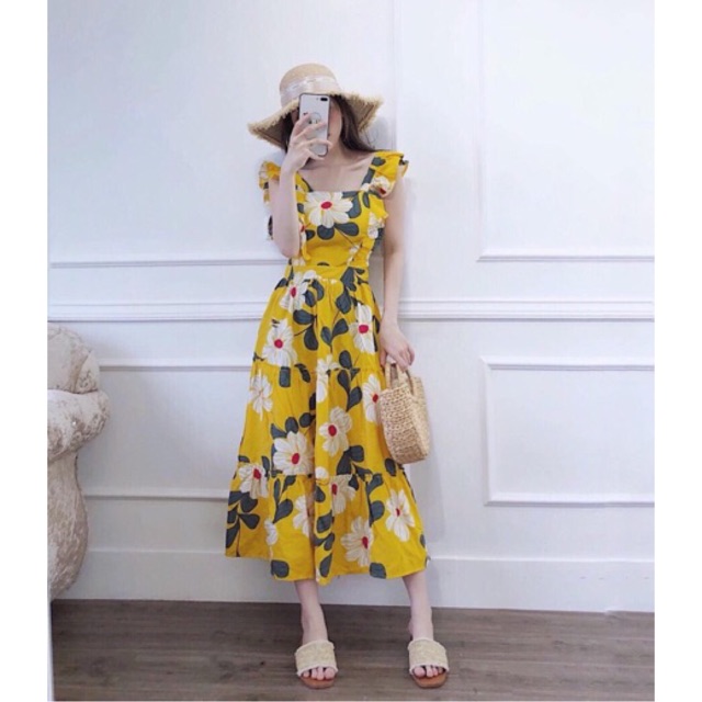 FREESHIP 99k_ Váy hoa đũi 3 tầng dây bèo cực đẹp