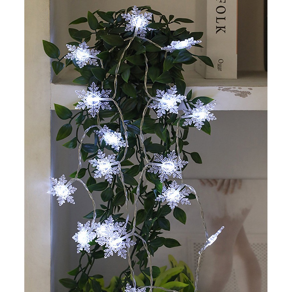 (XÀI ĐIỆN) DÀI 5M 28 BÓNG ĐÈN LED BÔNG TUYẾT TRANG TRÍ TIỆC NOEL LỄ TẾT- LED Christmas Snowflake String Lights