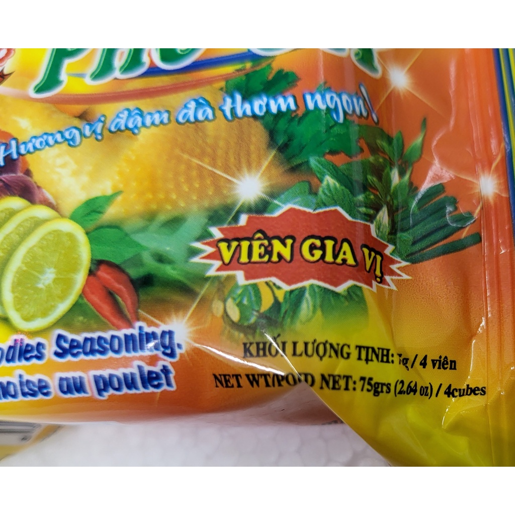 (Gói 75g – PHỞ GÀ) VIÊN GIA VỊ NẤU ĂN [VN] BAVIFOOD Chicken Noodles Seasoning Cubes
