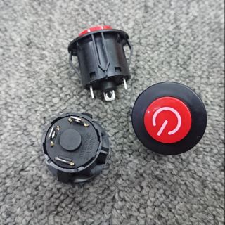 💓 Công tắc nguồn ô tô, xe máy điện trẻ em 3 chân đường kính 2,2cm (có đèn báo Đỏ)