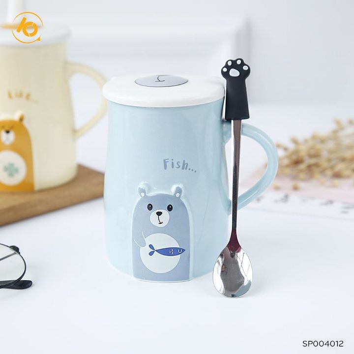 [Mã LIFESPIKE19 giảm 10% đơn 99K] Cốc sứ chân gấu kèm thìa uống trà, cafe độc đáo 400ml - SP004012 | BigBuy360 - bigbuy360.vn