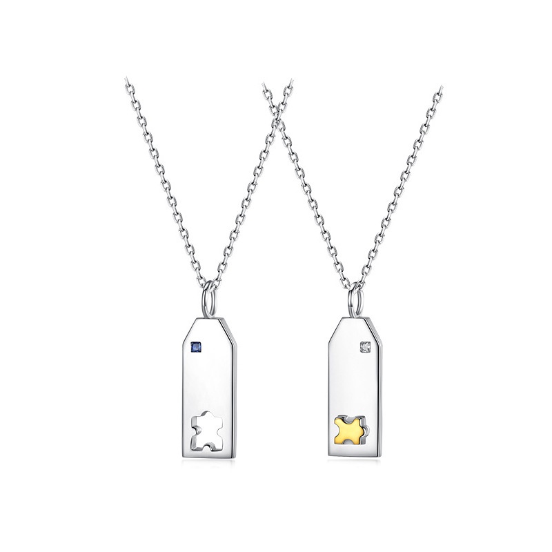 Vòng cổ Mặt Mảnh Ghép Thời Trang Cho Cặp Đôi