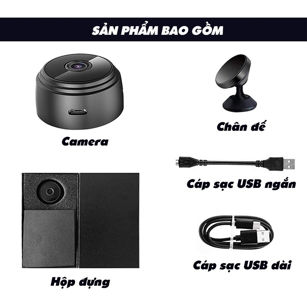 Camera A9 IP 1080P HD có thể kết nối với wifi không dây qua điện thoại góc siêu rộng - VietphukienHN | BigBuy360 - bigbuy360.vn