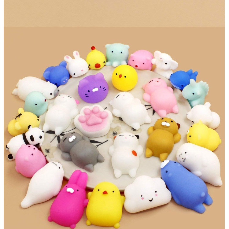 Đồ Chơi Xốp Squishy Giảm Stress Hình Động Vật Dễ Thương Cho Bé Squishy Mini Mochi giá rẻ thú silicon dẻo bóp tay, đồ chơi giảm stress