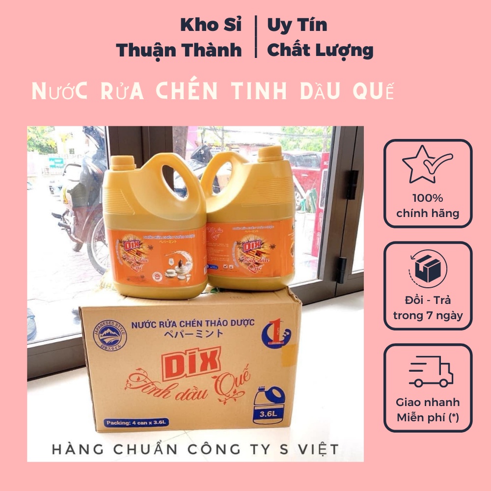 Nước rửa chén tinh dầu quế mùi hương dịu mát loại can 3.3L- chai 800ml - chính hãng (khosithuanthanh)