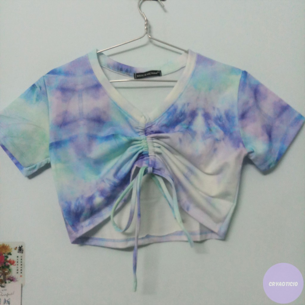 Set Tie Dye bộ áo croptop + quần dài ống rút loang mày Tie Dye